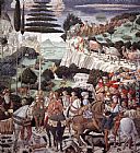 Procession of the Oldest King (west wall) by Benozzo di Lese di Sandro Gozzoli